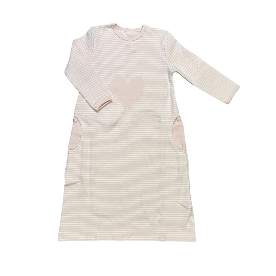 Light Pink Stripe with Heart Nightgown