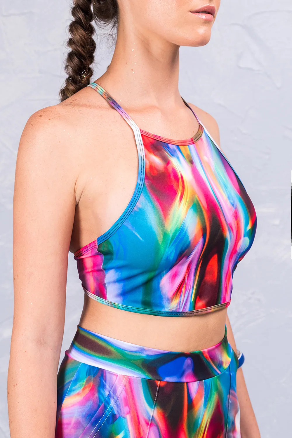 Liquid Abstract Crop Top