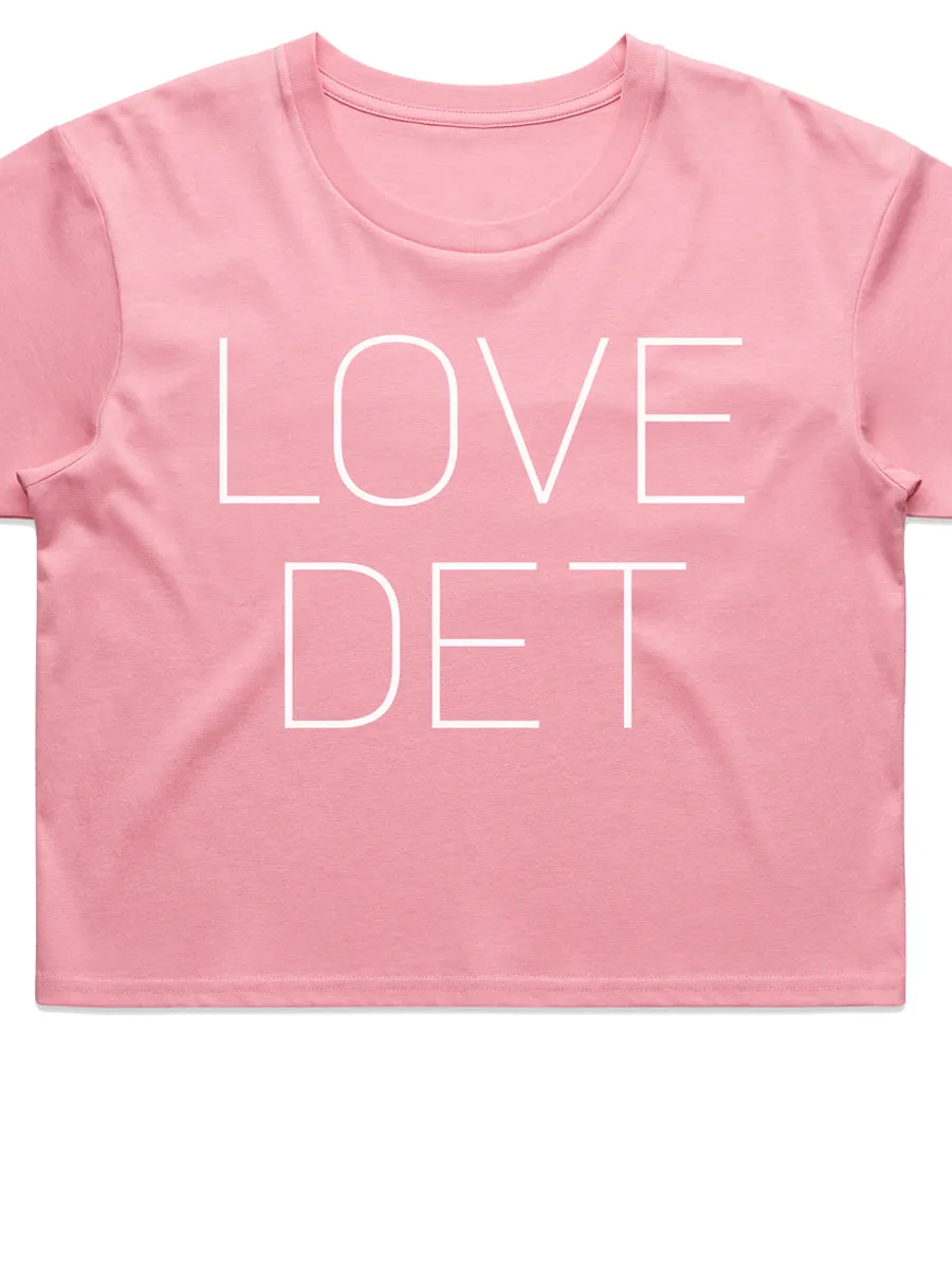 Love Det Women’s Premium Crop Top - White / Bubblegum