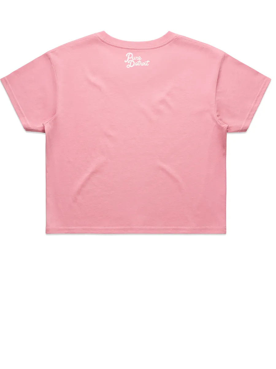 Love Det Women’s Premium Crop Top - White / Bubblegum