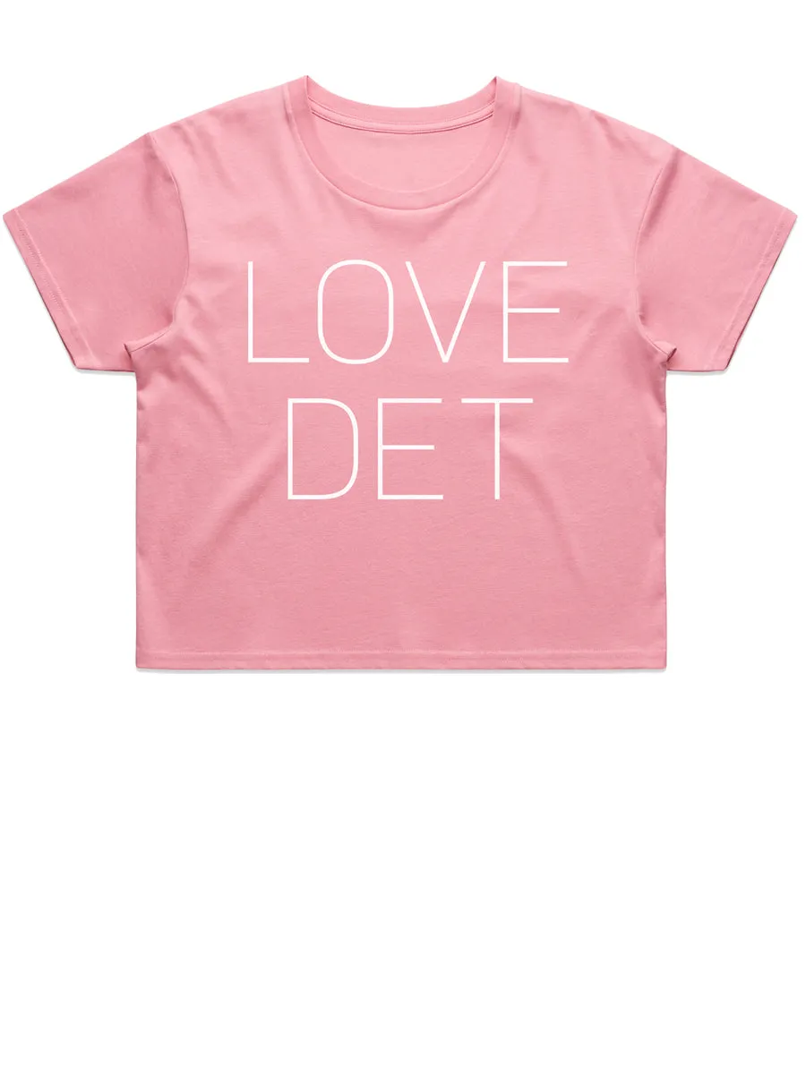 Love Det Women’s Premium Crop Top - White / Bubblegum