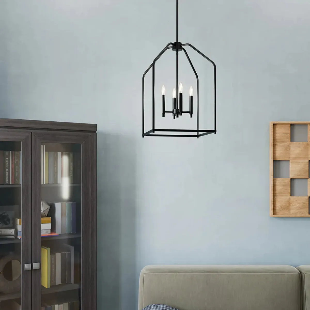 Madden 25" 4-Light Pendant Light, Black Finish