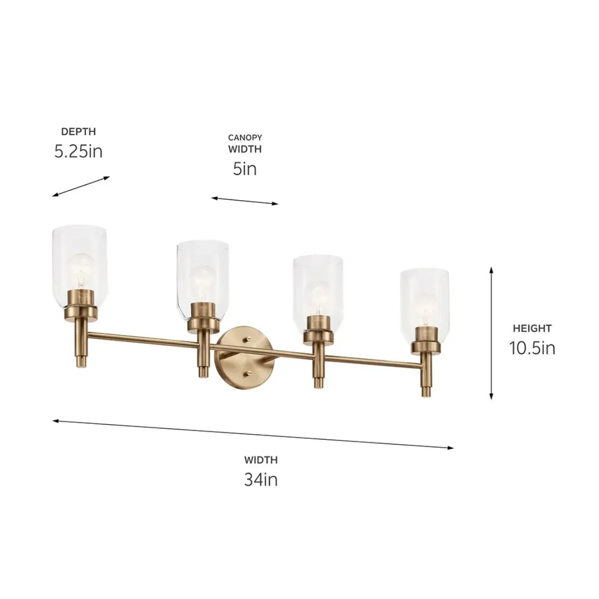 Madden 34 In 4-Lights Bathroom Vanity Light, Bronze Finish