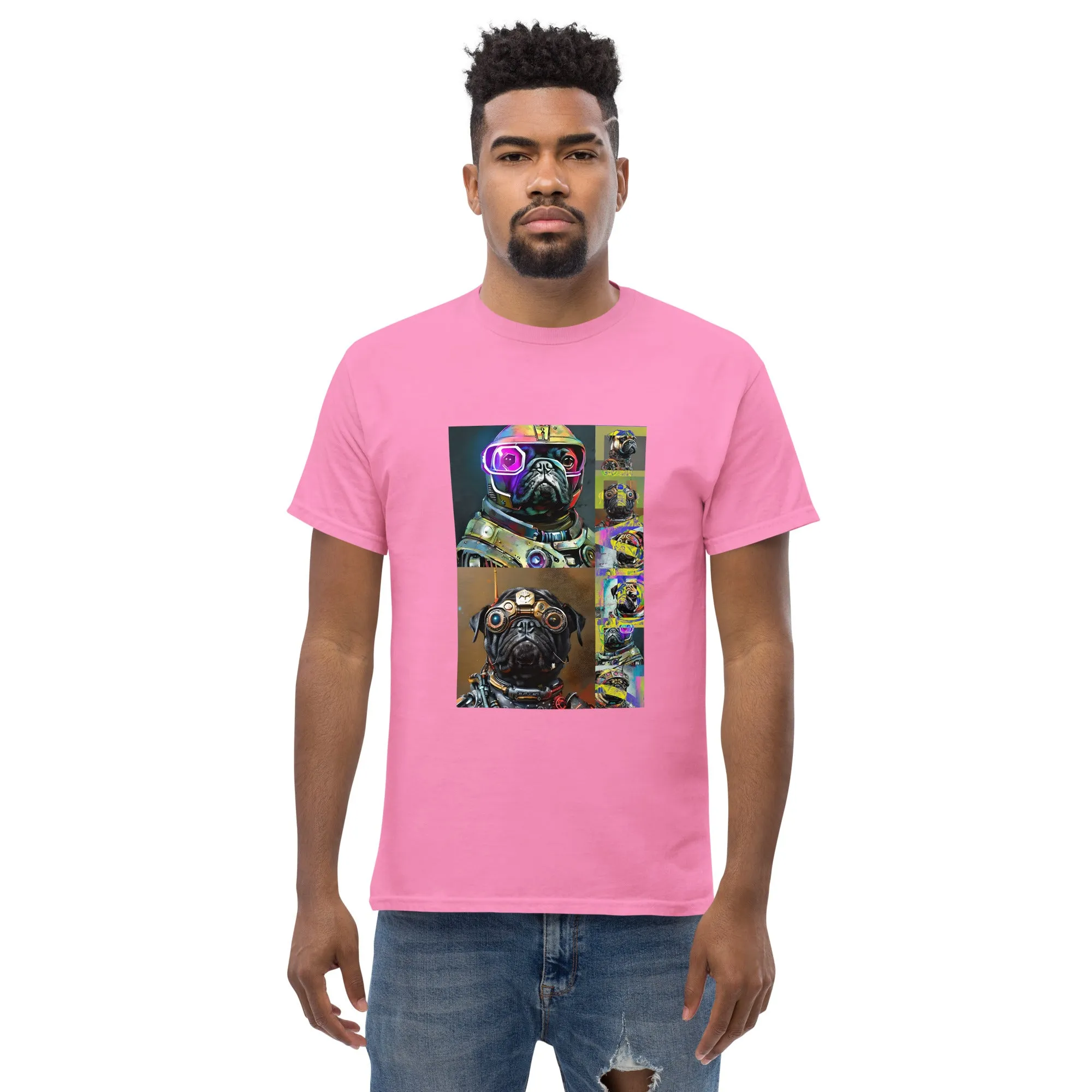 Men's Cyborg Pug Graphic T-Shirt