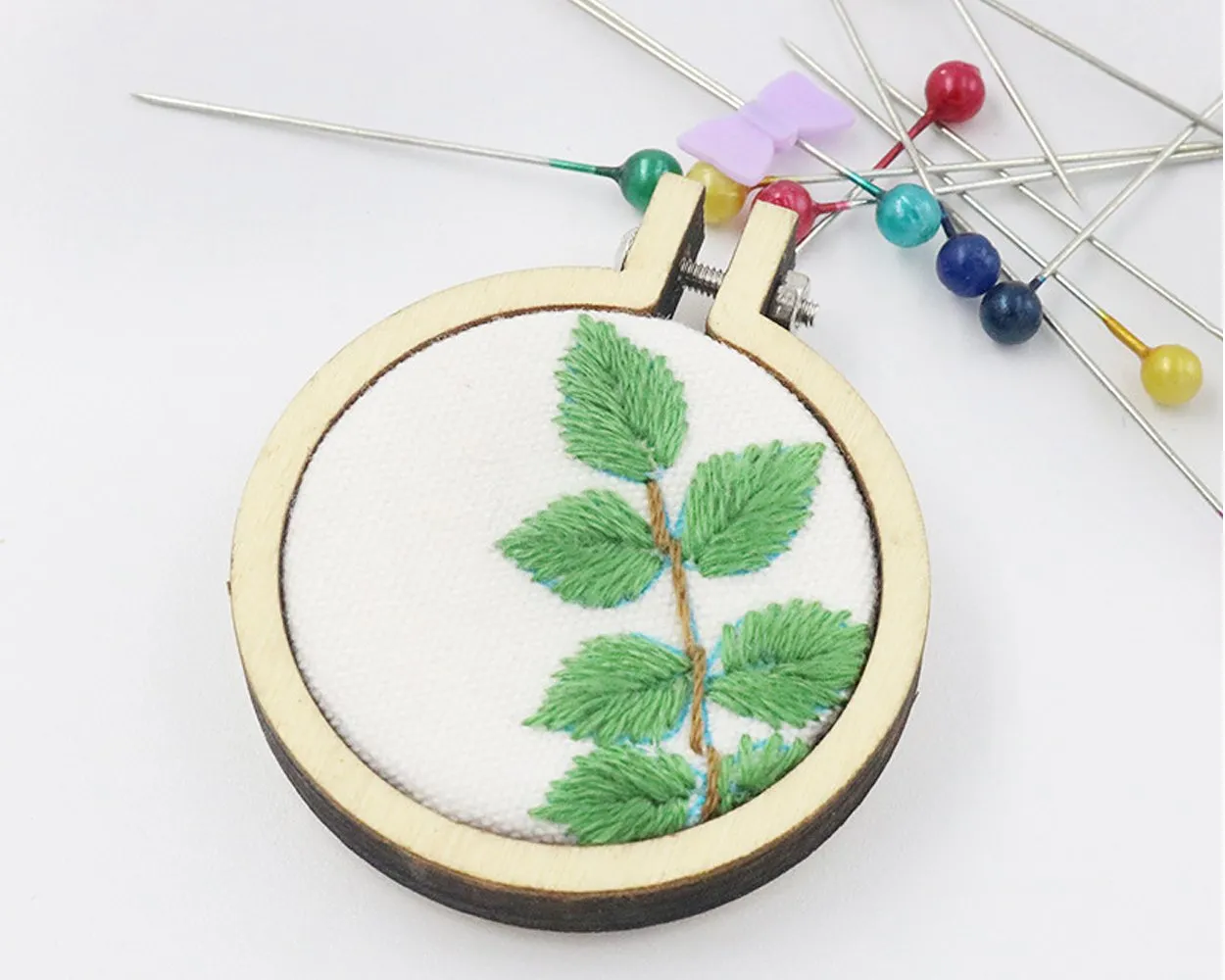 Mini Wood Embroidery Hoops Set of 7 Craft Accessories Wooden Frames