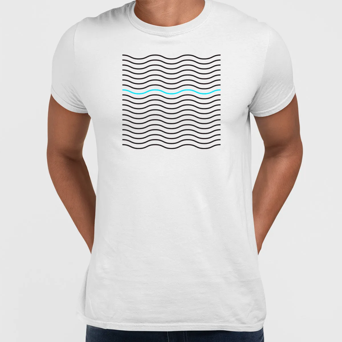 Modern Geometric Elements - Line Dots & Shapes Printed t-shirts Unisex Sample 14