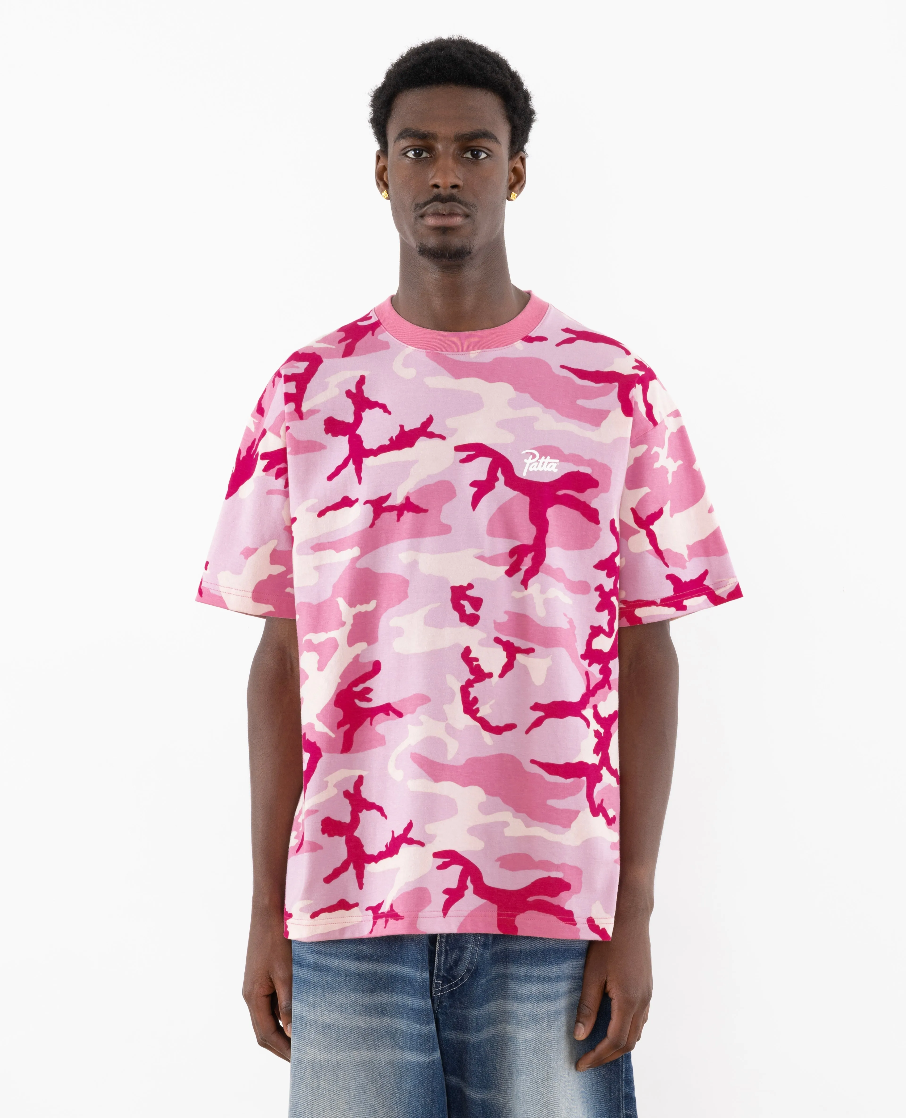 Patta Basic Camo Script Logo T-Shirt (Multi/Woodland Camo)