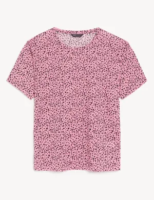 Printed Crew Neck Relaxed T-Shirt