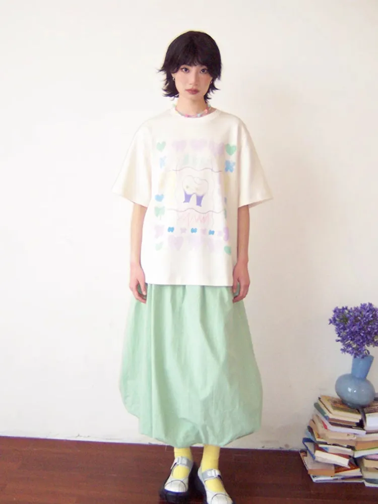 Printed short sleeve loose T-shirt【s0000007810】