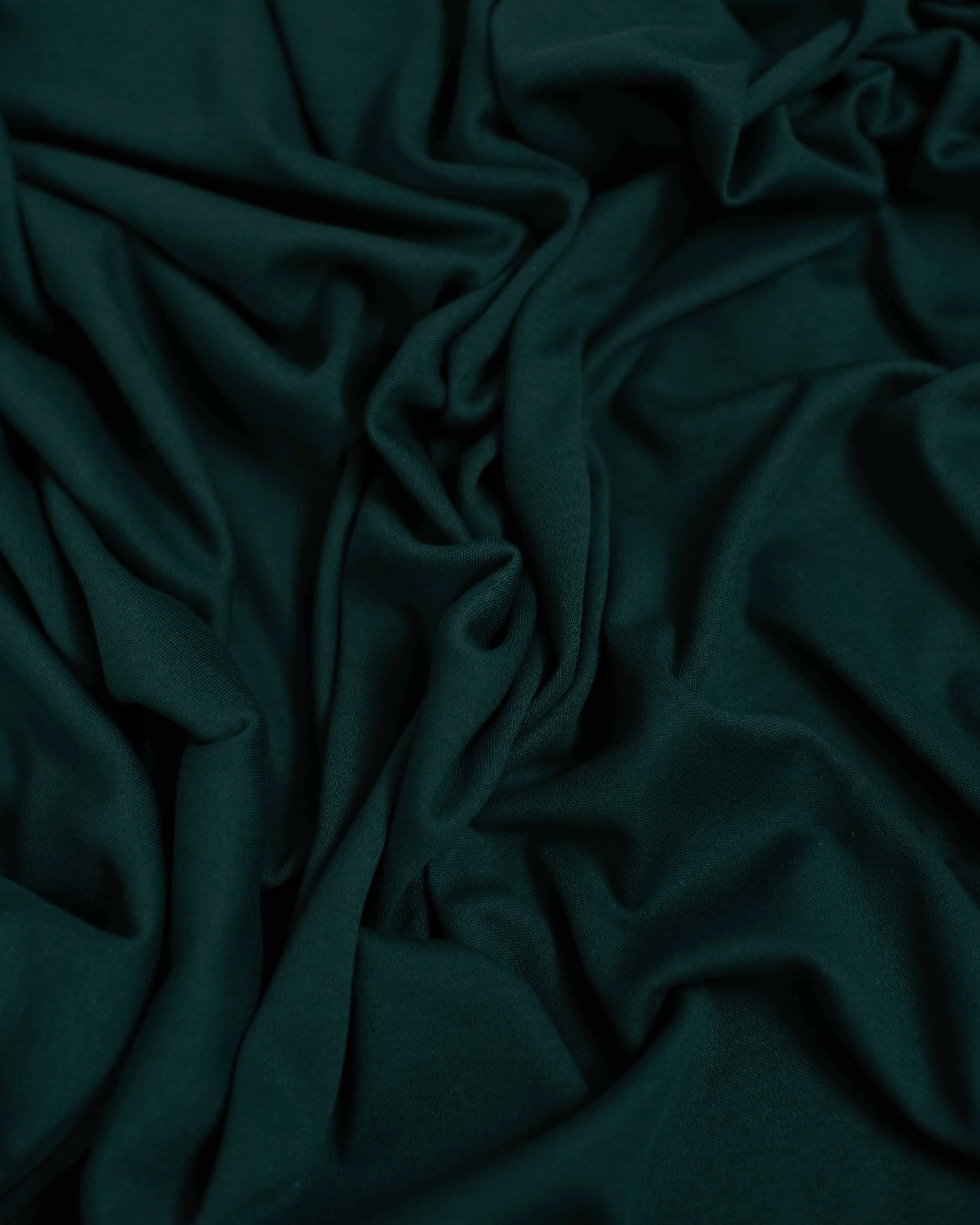 Rich Emerald Organic Cotton Double Knit Jersey