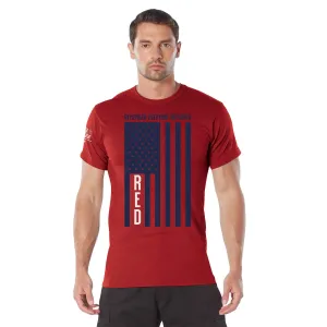 Rothco R.E.D. (Remember Everyone Deployed) T-Shirt with Solid Blue Flag