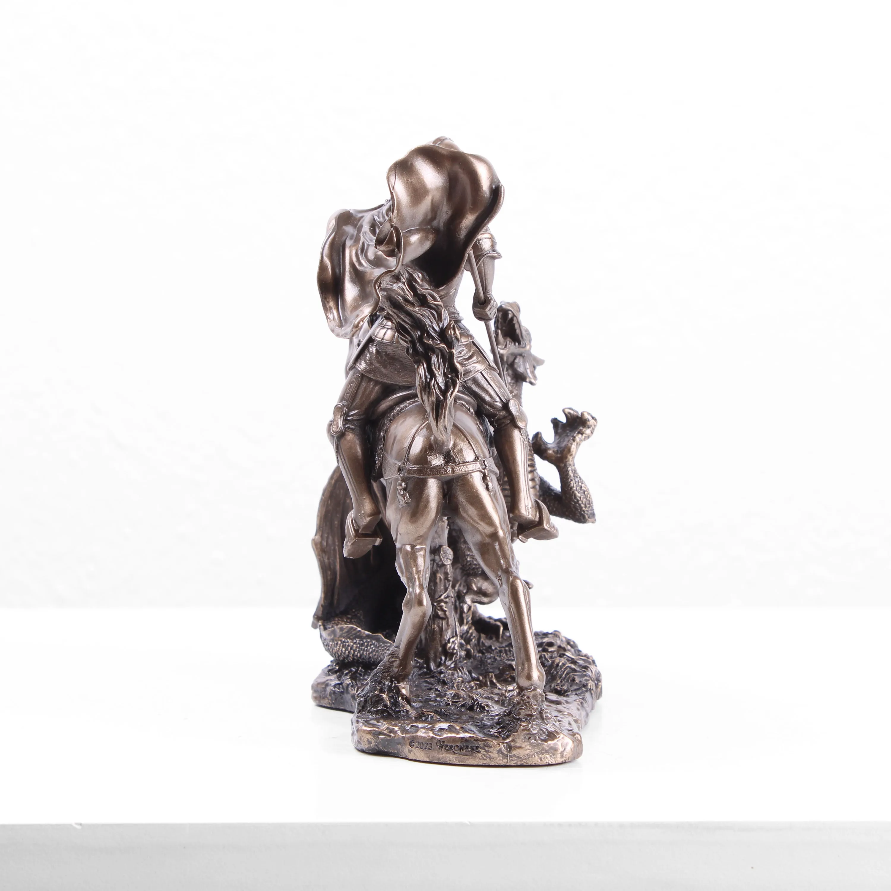 Saint George Killing the Dragon Statue (Small - Cold Cast Bronze Sculpture)