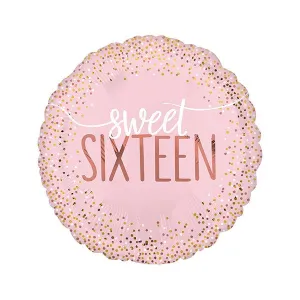 Sixteen Blush 17in Metallic Balloon