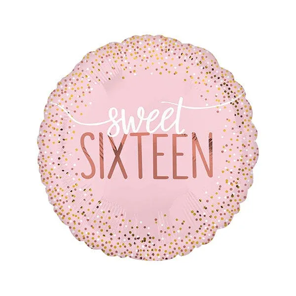 Sixteen Blush 17in Metallic Balloon