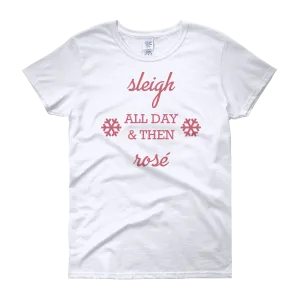 Sleigh & Rosé Christmas Womens Tee