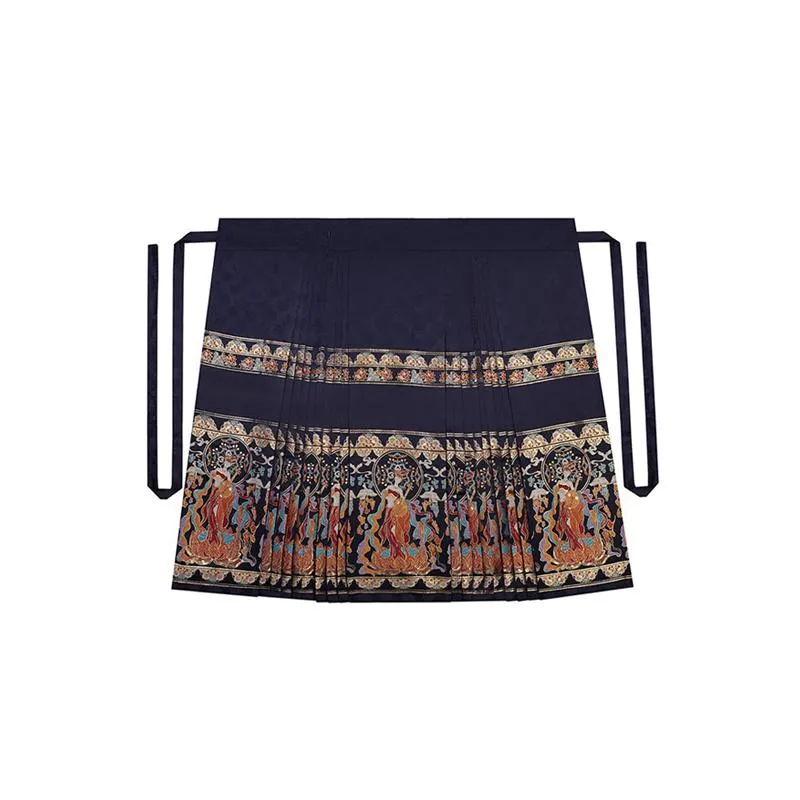 Song Dynasty Embroidered Horse Skirt Mamianqun and Blouse