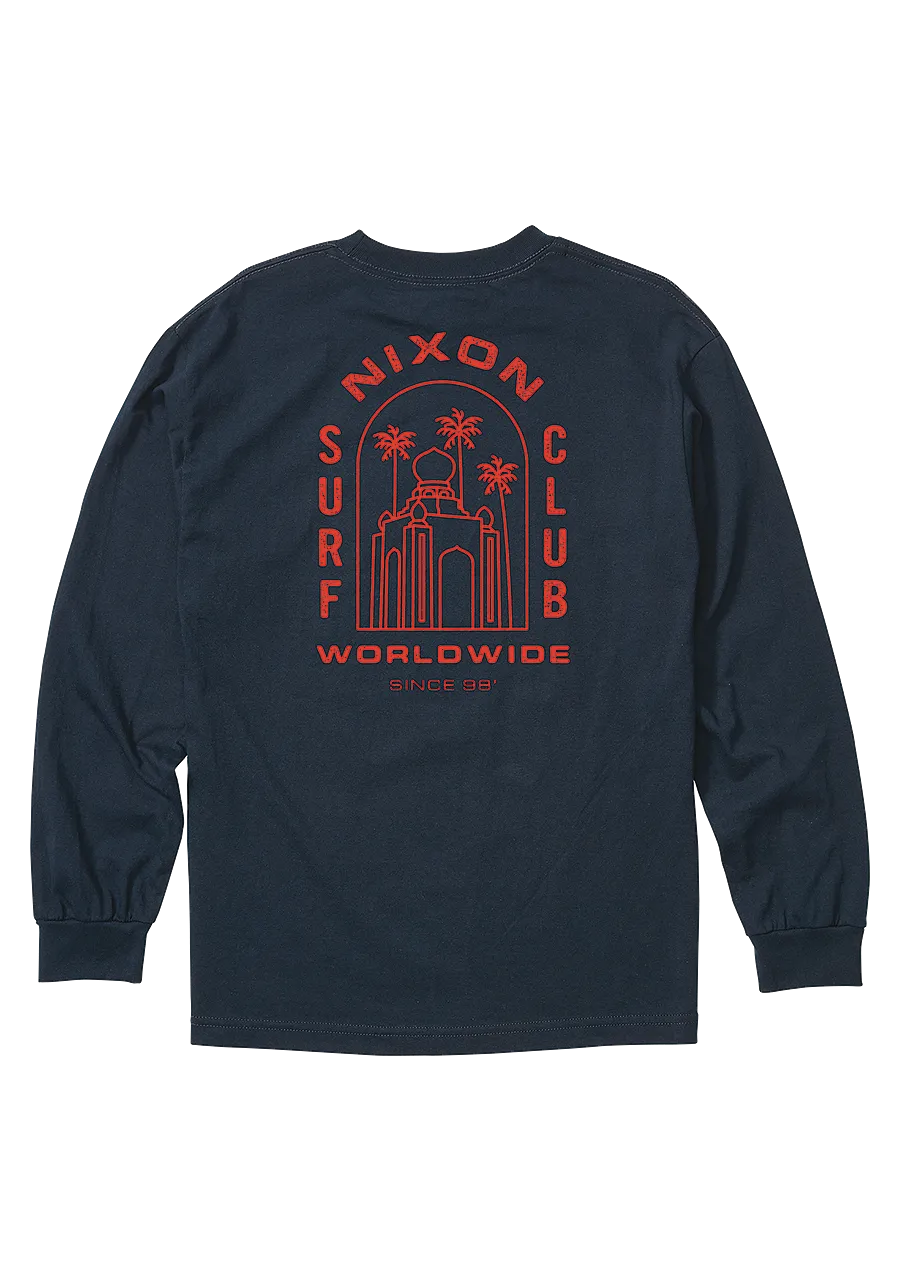 Temple Long Sleeve T-Shirt - Navy