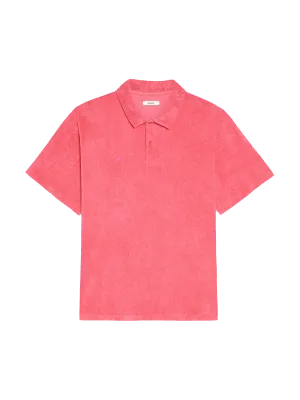 Towelling Polo Shirt—lotus pink