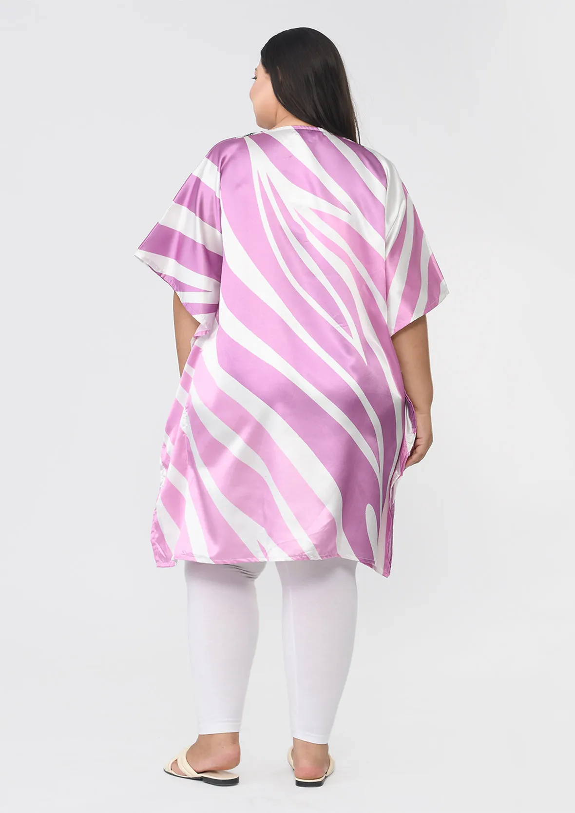 V-Neck Printed Short Kaftan