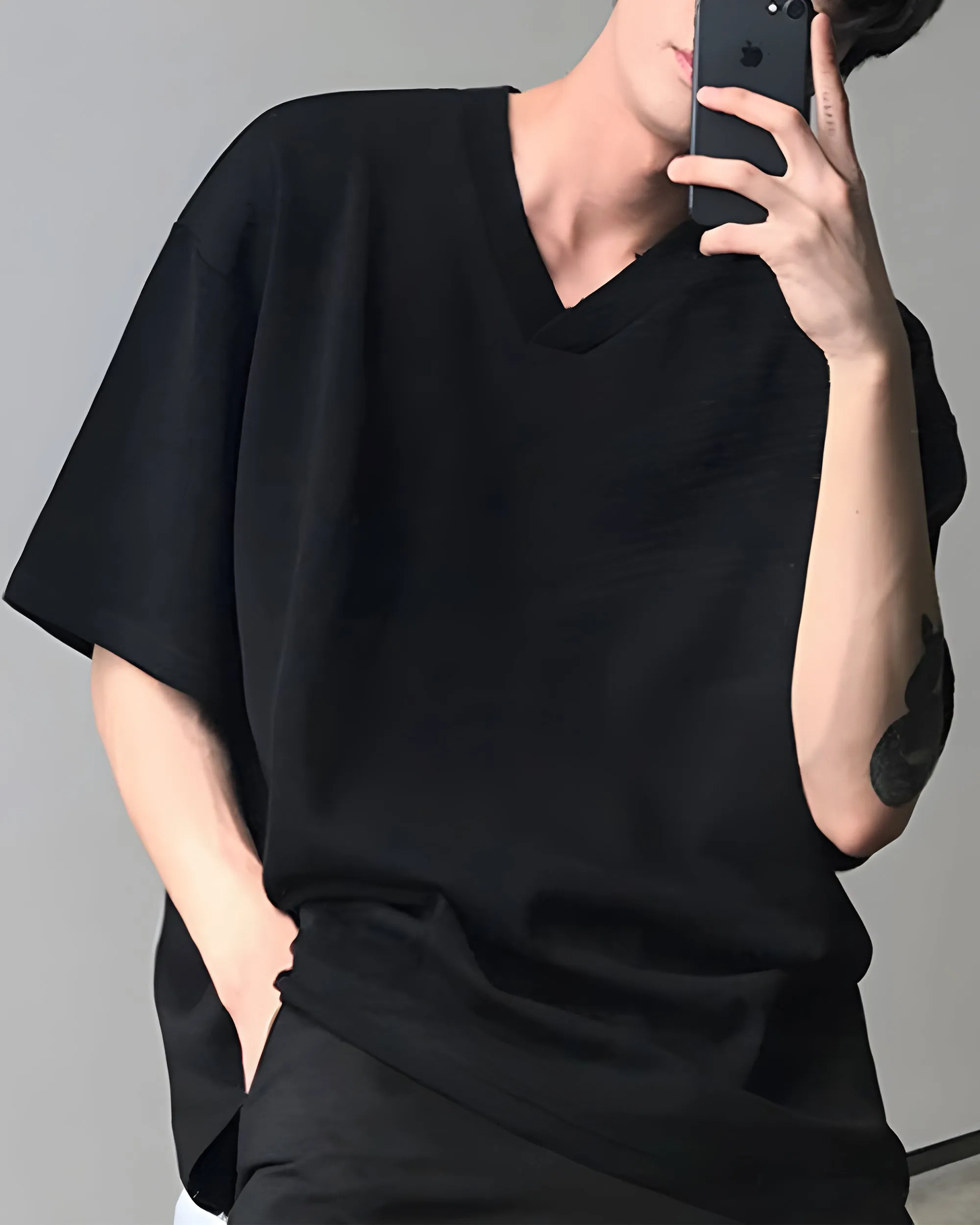 V-Neck Short Sleeve Oversized T-Shirt