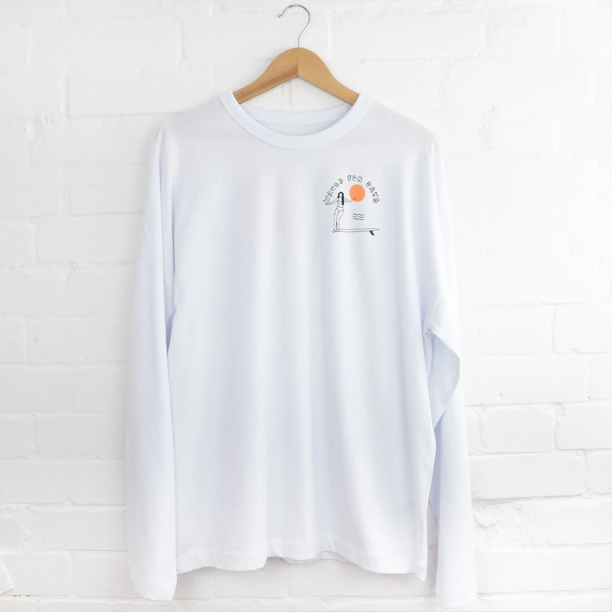 Waves for Days Oversized Long Sleeve T-Shirt