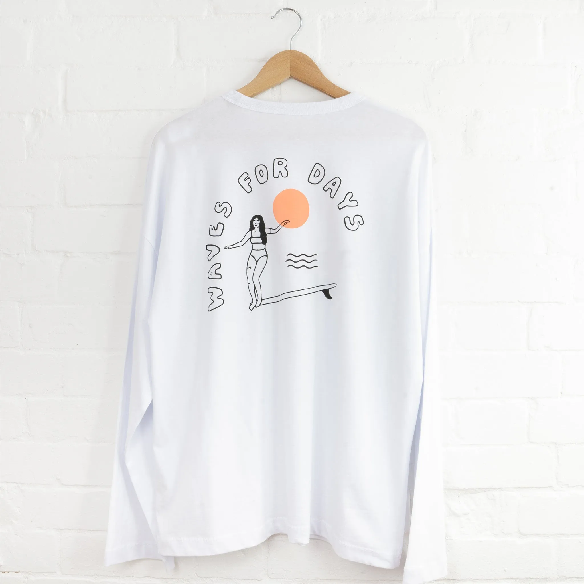 Waves for Days Oversized Long Sleeve T-Shirt